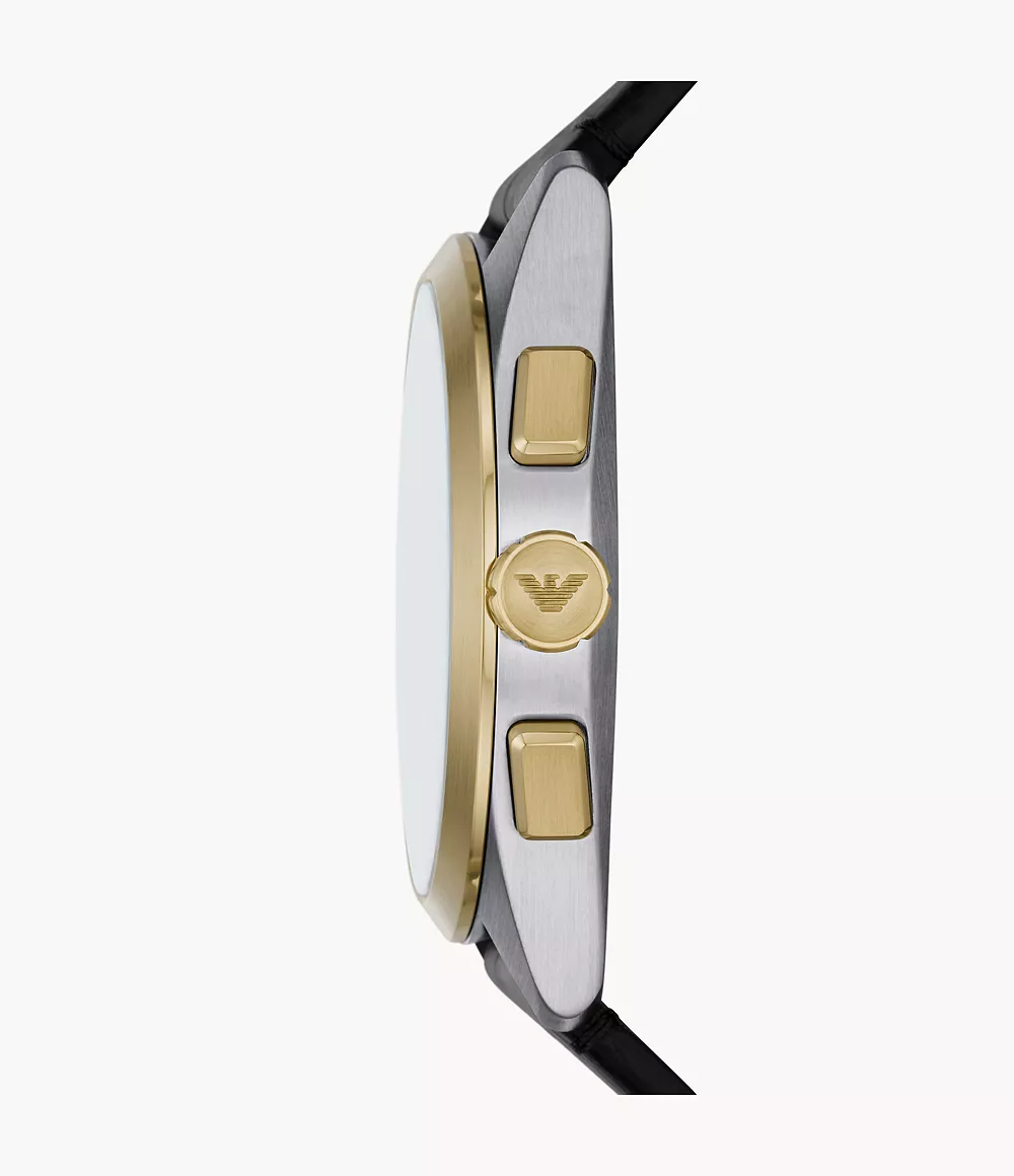 Emporio Armani Chronograph Black Leather Watch - AR11498 - Watch Station