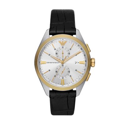 Station Armani Watch Watch Leather - - AR11482 Emporio Brown Chronograph
