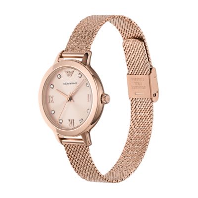 Emporio armani clearance mesh ladies watch