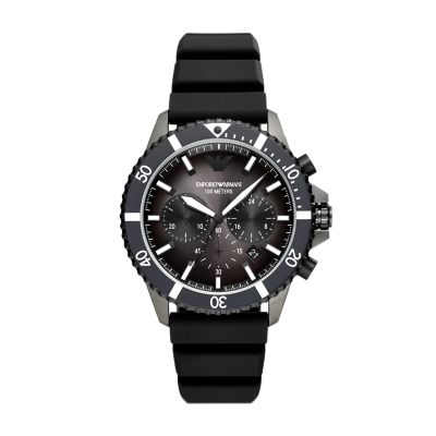 Emporio Armani Chronograph Black Silicone Watch AR11515 Watch