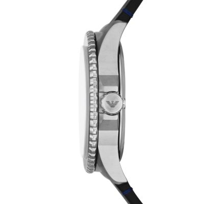 Emporio Armani Three-Hand Watch - Watch Leather AR11516 - Station Date Black