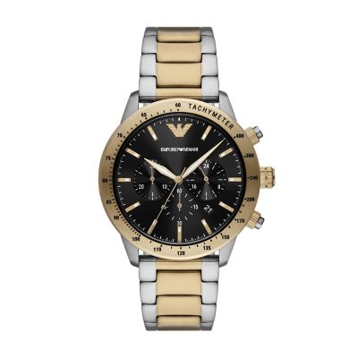 Emporio armani gold and silver clearance watch