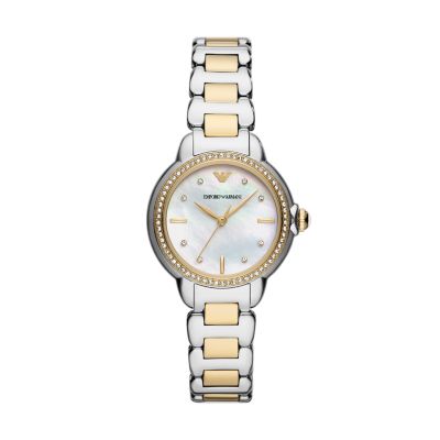 Emporio Armani Three-Hand Two-Tone Stainless Steel Watch