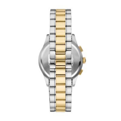 Watch Stainless Emporio Chronograph Steel Armani Two-Tone