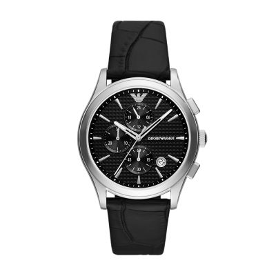 Emporio Armani Chronograph Leather - Watch Watch AR11530 Black - Station