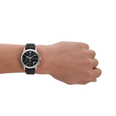 Emporio Armani Chronograph Station Black AR11530 Leather - Watch - Watch