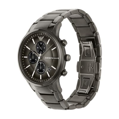 Emporio Armani Chronograph Gunmetal Stainless Steel Watch 