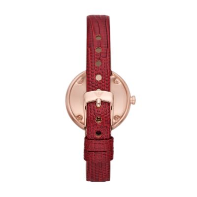 Emporio Armani Two-Hand Red Leather Watch - AR11532 - Watch Station