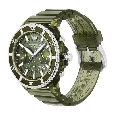 Emporio Armani Chronograph Olive Polyurethane Watch - AR11534