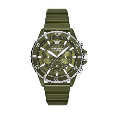 Emporio Armani Chronograph Olive Polyurethane Watch - AR11534 