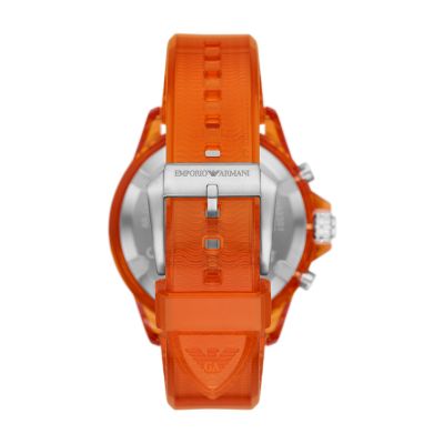 Emporio Armani Chronograph Orange Polyurethane Watch AR11535