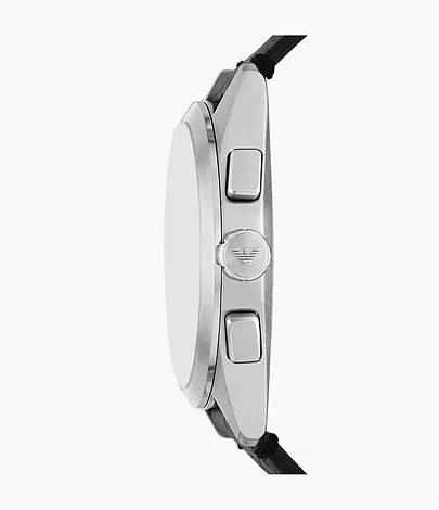 Emporio Armani Chronograph Black Leather Watch - AR11542 - Watch Station