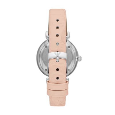 Emporio Armani Two-Hand Pink Leather Watch - AR11543 - Watch Station