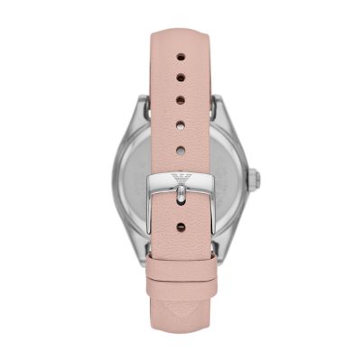 Emporio Armani Three-Hand Date Pink Leather Watch - AR11547