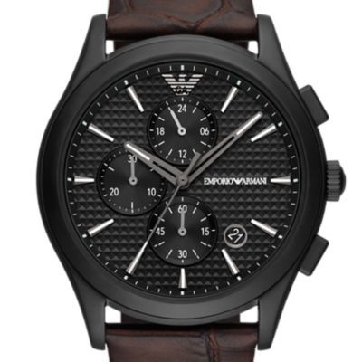 Emporio Armani Chronograph Brown Leather Watch