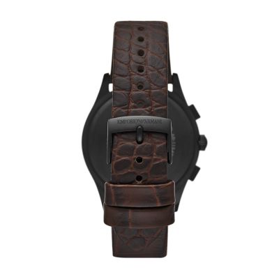 Emporio Armani Chronograph Brown Leather Watch - AR11549 - Watch