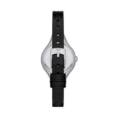 Emporio Armani Two-Hand Black Leather Watch - AR11552 - Watch Station