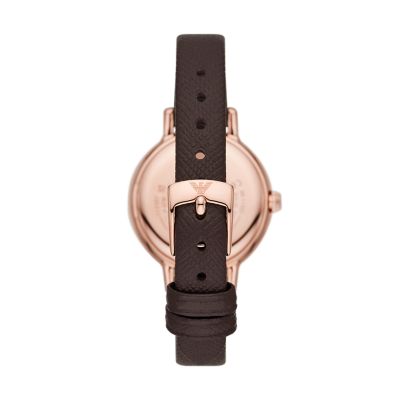 Emporio Armani Three-Hand Brown Leather Watch - AR11555 - Watch