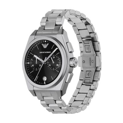 Steel - Emporio AR11560 Stainless Chronograph Armani Watch - Watch Station