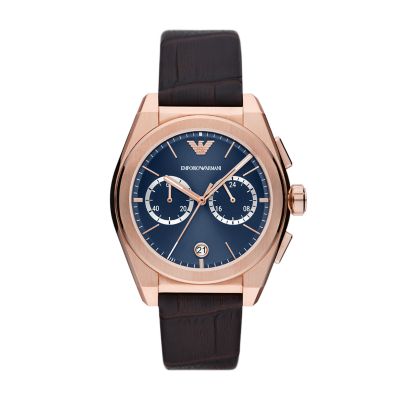 Emporio Armani Chronograph Brown Leather Watch