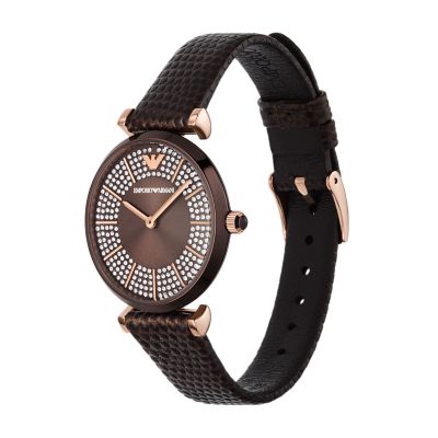 Emporio Armani Three-Hand Brown Leather Watch - AR11565 - Watch