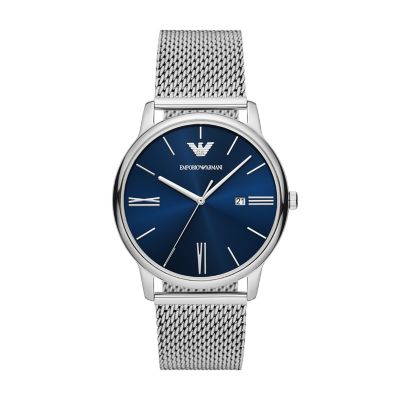 Stainless Date Emporio - Steel Station Watch Watch - Three-Hand Mesh Armani AR11571