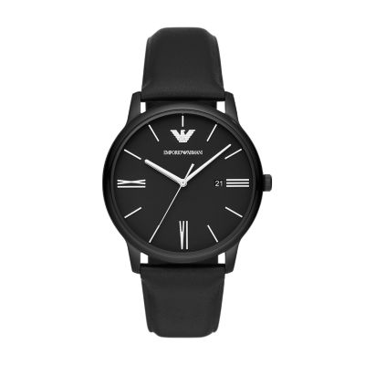 Watch AR11572 - Brown Watch - Leather Emporio Three-Hand Armani Date Station