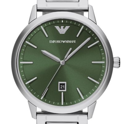 Emporio Armani Three-Hand Date Stainless Steel Watch