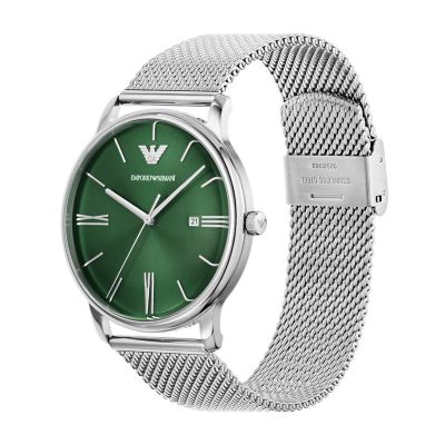 Emporio Armani Three-Hand - AR11578 Date Station Watch - Watch Stainless Steel Mesh