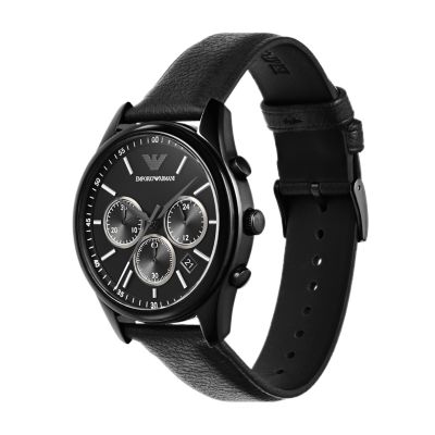 Emporio Armani Chronograph Black Leather Watch AR11583 Watch