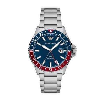 Emporio Armani GMT Dual Time Stainless Steel Watch