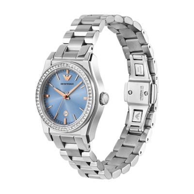 Emporio Armani Three-Hand Date Stainless Steel Watch - AR11593 - Watch  Station