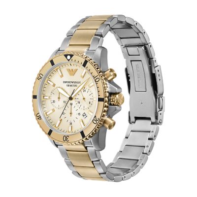 Emporio Armani Chronograph Two-Tone Stainless Steel Watch 