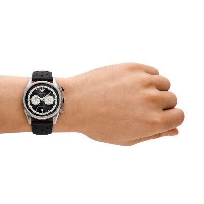 Montre Emporio Armani chronographe en cuir noir AR11635 Watch Station