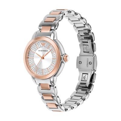 Emporio Armani Three-Hand Two-Tone Stainless Steel Watch