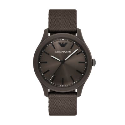 Braun for Emporio Armani Uhr 3-Zeiger-Werk #tide ocean material® blau