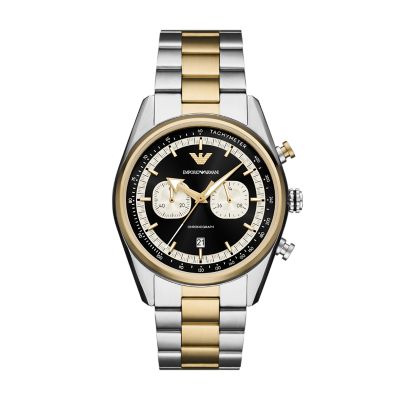 Emporio Armani Uhr Chronograph Edelstahl Bicolor