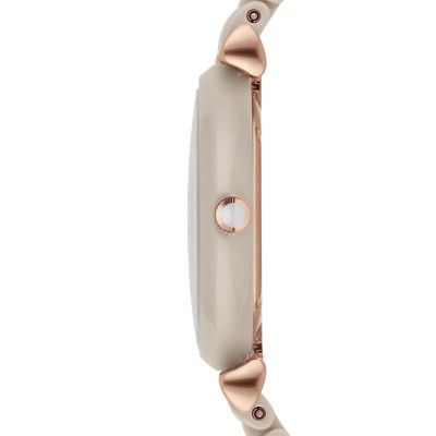 Emporio Armani Women's Two-Hand Rose Gold-Tone Ceramic Watch