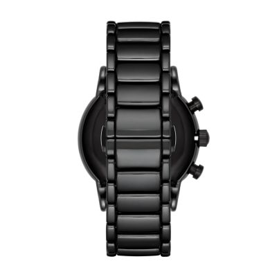 Armani black ceramic outlet watch mens