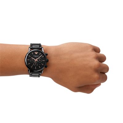 Emporio Armani Men's Chronograph Black Ceramic Watch - AR1509 - Watch  Station