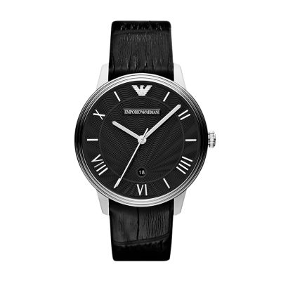 Emporio Armani Men's Three-Hand Black 