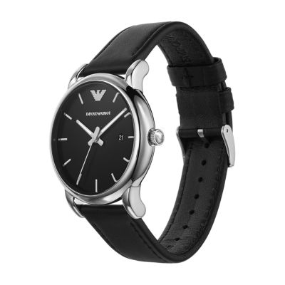 Emporio armani ar1692 leather clearance strap watch