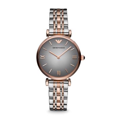 Two-Hand Two-Tone Stainless Steel Watch 