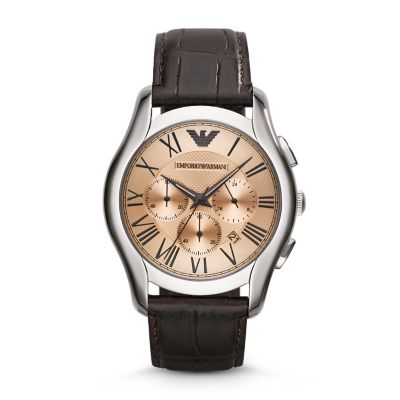 Emporio Armani Men s Chronograph Brown Leather Watch AR1785