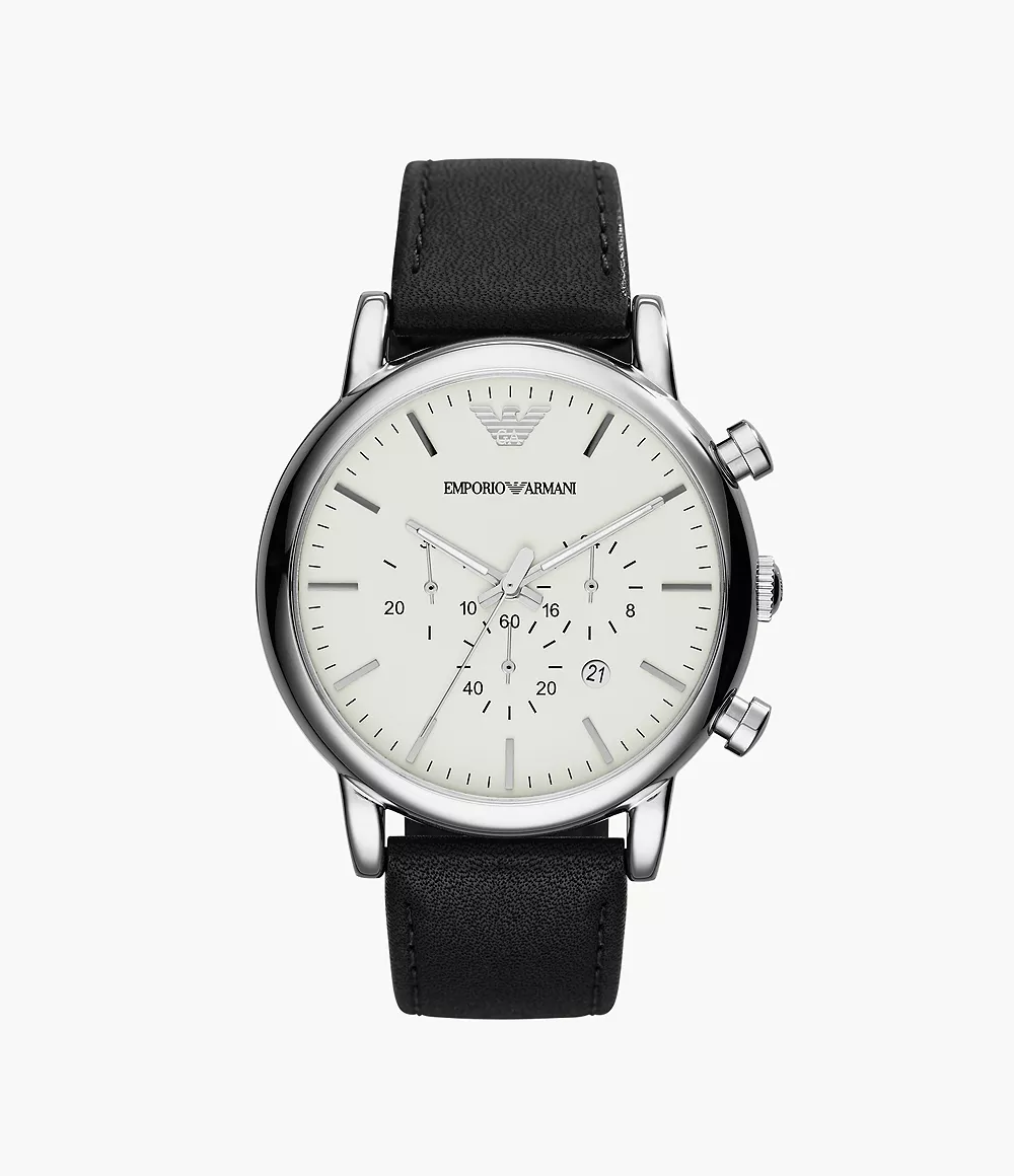 Emporio Armani Men's Chronograph Black Leather Watch - AR1828 - Watch  Station
