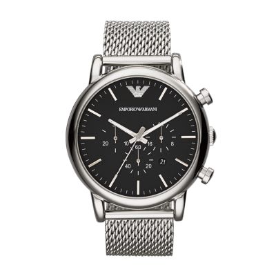 Emporio Armani Chronograph Stainless Steel Mesh Watch AR1808