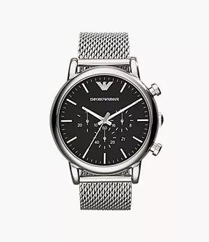 Emporio Armani Chronograph Stainless Steel Mesh Watch