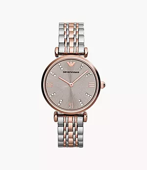 Emporio Armani Women's Two-Hand Two-Tone Steel Watch