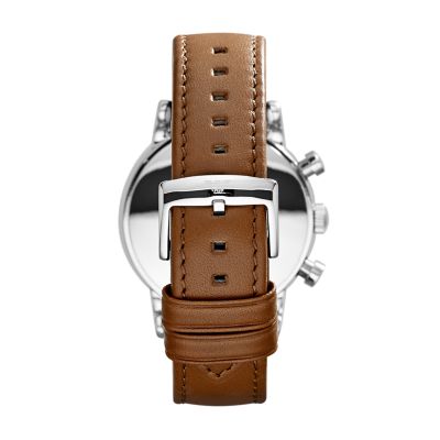 Emporio Armani Men s Chronograph Brown Leather Watch AR1846