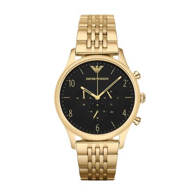 emporio armani watch silver and gold